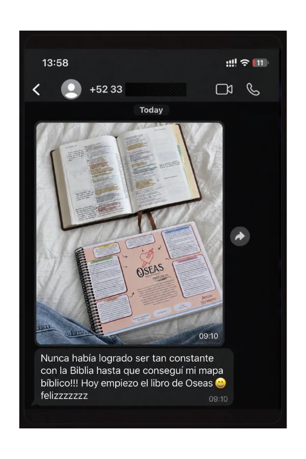 Testimonio de cliente por WhatsApp