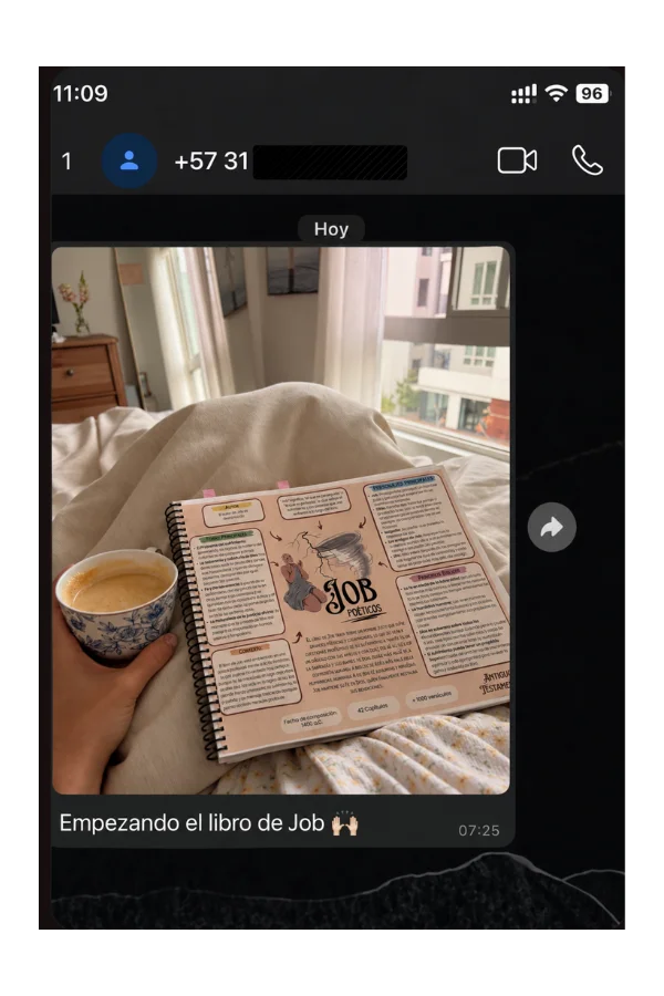 Testimonio de cliente por WhatsApp